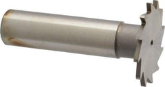 Made in USA - 1-1/8" Diam x 1/16" Face Width, High Speed Steel, 16 Teeth, Shank Connection Woodruff Keyseat Cutter - Uncoated, 2-3/16" OAL x 1/2" Shank, Straight Teeth - Industrial Tool & Supply