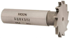 Made in USA - 1-1/8" Diam x 3/32" Face Width, High Speed Steel, 16 Teeth, Shank Connection Woodruff Keyseat Cutter - Uncoated, 2-3/16" OAL x 1/2" Shank, Straight Teeth - Industrial Tool & Supply