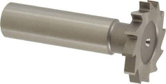 Made in USA - 1-1/8" Diam x 5/32" Face Width, High Speed Steel, 16 Teeth, Shank Connection Woodruff Keyseat Cutter - Uncoated, 2-3/16" OAL x 1/2" Shank, Straight Teeth - Industrial Tool & Supply