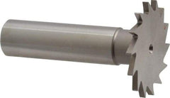 Made in USA - 1-1/4" Diam x 5/64" Face Width, High Speed Steel, 18 Teeth, Shank Connection Woodruff Keyseat Cutter - Uncoated, 2-3/16" OAL x 1/2" Shank, Straight Teeth - Industrial Tool & Supply