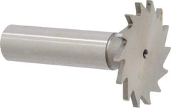Made in USA - 1-3/8" Diam x 5/64" Face Width, High Speed Steel, 18 Teeth, Shank Connection Woodruff Keyseat Cutter - Uncoated, 2-1/4" OAL x 1/2" Shank, Straight Teeth - Industrial Tool & Supply