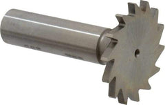 Made in USA - 1-3/8" Diam x 7/64" Face Width, High Speed Steel, 14 Teeth, Shank Connection Woodruff Keyseat Cutter - Uncoated, 2-1/4" OAL x 1/2" Shank, Straight Teeth - Industrial Tool & Supply