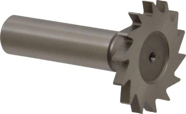 Made in USA - 1-3/8" Diam x 9/64" Face Width, High Speed Steel, 18 Teeth, Shank Connection Woodruff Keyseat Cutter - Uncoated, 2-1/4" OAL x 1/2" Shank, Straight Teeth - Industrial Tool & Supply