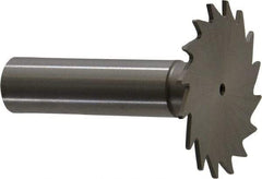 Made in USA - 1-1/2" Diam x 3/64" Face Width, High Speed Steel, 20 Teeth, Shank Connection Woodruff Keyseat Cutter - Uncoated, 2-1/4" OAL x 1/2" Shank, Straight Teeth - Industrial Tool & Supply