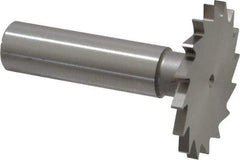 Made in USA - 1-1/2" Diam x 7/64" Face Width, High Speed Steel, 20 Teeth, Shank Connection Woodruff Keyseat Cutter - Uncoated, 2-1/4" OAL x 1/2" Shank, Straight Teeth - Industrial Tool & Supply