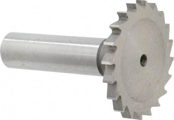 Made in USA - 1-1/2" Diam x 9/64" Face Width, High Speed Steel, 20 Teeth, Shank Connection Woodruff Keyseat Cutter - Uncoated, 2-1/4" OAL x 1/2" Shank, Straight Teeth - Industrial Tool & Supply