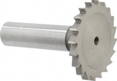 Made in USA - 1-1/2" Diam x 9/64" Face Width, High Speed Steel, 20 Teeth, Shank Connection Woodruff Keyseat Cutter - Uncoated, 2-1/4" OAL x 1/2" Shank, Straight Teeth - Industrial Tool & Supply