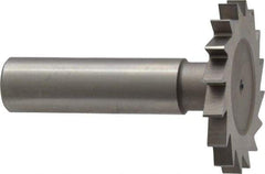 Made in USA - 1-1/2" Diam x 11/64" Face Width, High Speed Steel, 20 Teeth, Shank Connection Woodruff Keyseat Cutter - Uncoated, 2-1/4" OAL x 1/2" Shank, Straight Teeth - Industrial Tool & Supply