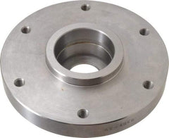Buck Chuck Company - Adapter Back Plate for 6" Diam Self Centering Lathe Chucks - 4° Taper Mount, 1.32" Through Hole Diam, 4.906mm ID, 6-1/2" OD, 1.12" Flange Height, Steel - Industrial Tool & Supply