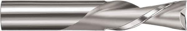 SGS - 3/8" Cutting Diam x 1-1/4" Length of Cut, 2 Flute, Downcut Spiral Router Bit - Uncoated, Right Hand Cut, Solid Carbide, 3" OAL x 1/2" Shank Diam, Square End - Industrial Tool & Supply