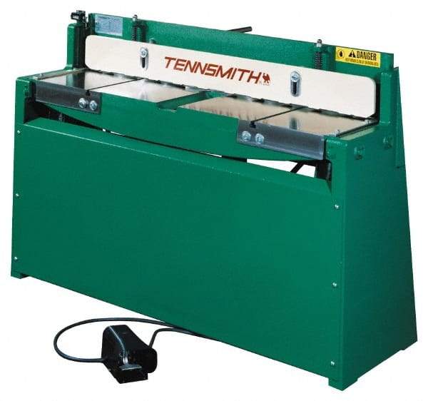 Tennsmith - 52-1/4 Inch Long Blade, Pneumatic Power Floor Shear - 61 Inch Wide x 36 Inch Deep x 42 Inch High, 0.0394 Inch Stainless Steel Capacity, 0.0630 Inch Mild Steel Capacity, 30 Inch Back Gauge Range - Industrial Tool & Supply