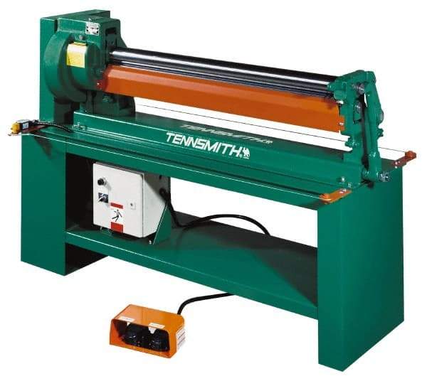 Tennsmith - 20 Gauge Max Stainless Steel Capacity, 49 Inch Max Forming Width, Floor Machine, Electric Slip Roll - 3/4 hp, 77 Inch Overall Width, x 50 Inch Overall Height, 3 Inch Slip Roll Diameter, 3/8, 1/2, 5/8 Inch Wire Groove Width, 230/460 Voltage - Industrial Tool & Supply