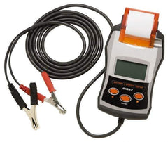 Solar - 6 to 24 Volt Digital Battery & System Tester with Integrated Printer - 40 to 2,000 CCA Range, 10' Cable - Industrial Tool & Supply