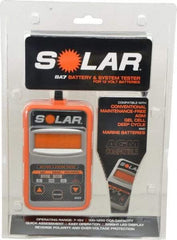 Solar - 12 Volt Digital Battery & System Tester - 100 to 1,100 CCA Range, 1-1/2' Cable - Industrial Tool & Supply