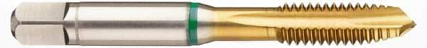 Guhring - 5/16-24 UNF, 3 Flutes, Plug Chamfer, TiN Finish, Cobalt Spiral Point STI Tap - 0.381" Shank Diam, 11/16" Thread Length, 0.286" Square Size, 3B Class of Fit, Series 3991 - Exact Industrial Supply