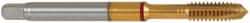 Guhring - 1/4-20 UNC, 3 Flute, TiN Finish, Powdered Metal Spiral Point Tap - Plug Chamfer, Right Hand Thread, 3.15" OAL, 5/8" Thread Length, 0.255" Shank Diam, 2B Class of Fit, Series 3992 - Exact Industrial Supply