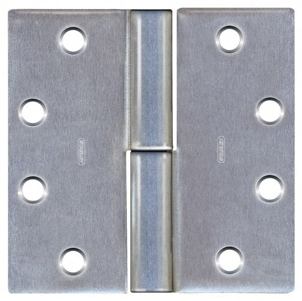Stanley - 4-1/2" Long x 4-1/2" Wide 304 Stainless Steel Full Mortise Commercial Hinge - Industrial Tool & Supply