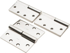 Stanley - 4-1/2" Long x 4-1/2" Wide 304 Stainless Steel Full Mortise Commercial Hinge - Industrial Tool & Supply