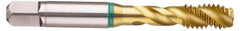 Guhring - #8-32 UNC, 3 Flute, 40° Helix, Modified Bottoming Chamfer, TiN Finish, Cobalt Spiral Flute STI Tap - Right Hand Flute, 2.38" OAL, 0.22" Shank Diam, 3B Class of Fit, Series 3988 - Exact Industrial Supply