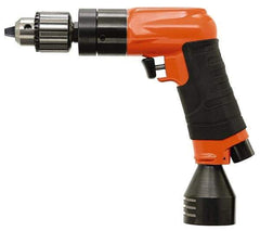 Dotco - 3/8" Keyed Chuck - Pistol Grip Handle, 3,200 RPM, 1.4 hp, 90 psi - Industrial Tool & Supply