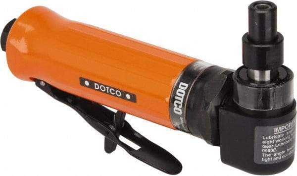 Dotco - 1/4" Collet, Angle Handle, Air Angle Die Grinder - 20,000 RPM, Rear Exhaust, 23 CFM, 0.4 hp, 90 psi, 1/4" Inlet - Industrial Tool & Supply