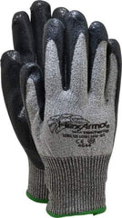 HexArmor - Size L (9), ANSI Cut Lvl A8, Puncture Lvl 5, Nitrile Coated Cut & Puncture Resistant Gloves - Palm & Fingers Coated, SuperFabric/HPPE Lining, Knit Wrist, Gray/Black, Paired - Industrial Tool & Supply
