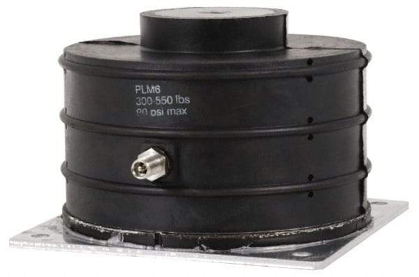 Tech Products - M12 x 1.75 Bolt Thread, 5" Long x 5.13" Wide x 3-1/2" High Pneumatic Stud Mount Leveling Pad & Mount - 550 Max Lb Capacity, 5" Base Diam - Industrial Tool & Supply