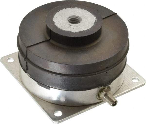 Tech Products - 1/2-13 Bolt Thread, 4-1/8" Long x 4.19" Wide x 2-1/2" High Pneumatic Stud Mount Leveling Pad & Mount - 300 Max Lb Capacity, 4.14" Base Diam - Industrial Tool & Supply
