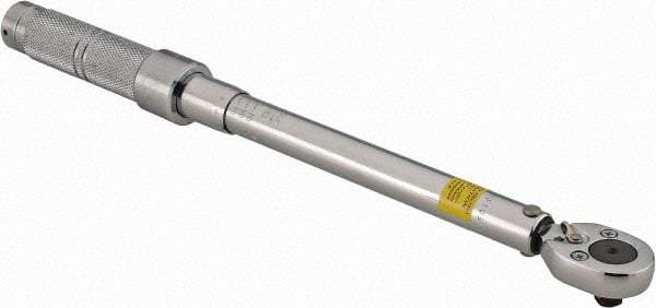 Proto - 3/8" Drive Mil Spec Micrometer Torque Wrench - 16 Ft/Lb to 80 Ft/Lb Torque, 15-1/2" OAL, Ratchet Head - Industrial Tool & Supply