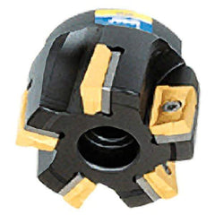 Iscar - 7 Inserts, 63mm Cut Diam, 25.4mm Arbor Diam, 12.5mm Max Depth of Cut, Indexable Square-Shoulder Face Mill - 0/90° Lead Angle, 50mm High, 3M AXKT 1304 Insert Compatibility, Series Mill2000 - Industrial Tool & Supply