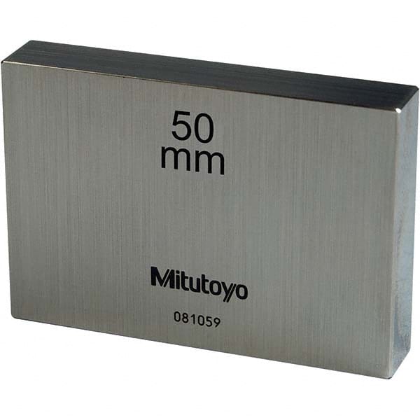 Mitutoyo - 50mm Steel Rectangular Gage Block - Industrial Tool & Supply