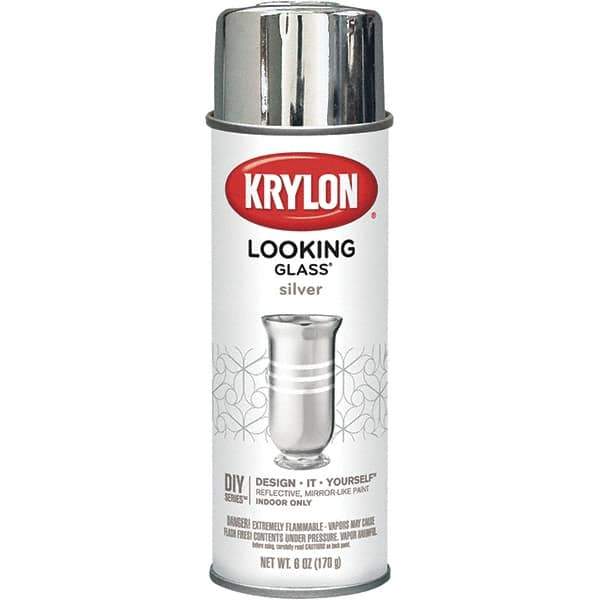 Krylon - Silver, Gloss, Looking Glass Paint Spray Paint - 6 oz Container - Industrial Tool & Supply