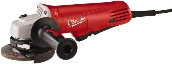 Milwaukee Tool - 4-1/2" Wheel Diam, 10,000 RPM, Corded Angle & Disc Grinder - 5/8-11 Spindle, 120 Volts, 7.5 Amps, Side Exhaust - Industrial Tool & Supply