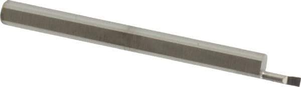 Accupro - 0.05" Min Bore Diam, 0.15" Max Bore Depth, 1/8 Shank Diam, Corner Radius Boring Bar - 0.003 to 0.005" Corner Radius, Right Hand Cut, Solid Carbide, Bright Finish - Exact Industrial Supply