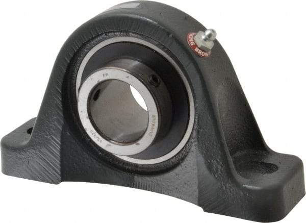 Browning - 1-7/16" ID, 7-1/4" OAL x 4-3/16" OAH Pillow Block - 4,467 Lb Static Cap, 7,340 Lb Dyn Cap, 5-17/32" Btw Mnt Hole Ctrs, 2-1/8" Base-to-Ctr Ht, Cast Iron - Industrial Tool & Supply