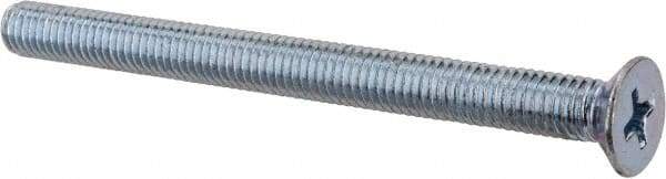Value Collection - M5x0.80 Metric Coarse, 60mm OAL Phillips Drive Machine Screw - Flat Head, Grade 4.8 Steel, Zinc-Plated Finish, Without Washer - Industrial Tool & Supply