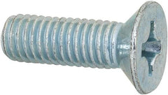 Value Collection - M8x1.25 Metric Coarse, 25mm OAL Phillips Drive Machine Screw - Flat Head, Grade 4.8 Steel, Zinc-Plated Finish, Without Washer - Industrial Tool & Supply