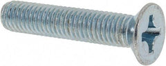 Value Collection - M8x1.25 Metric Coarse, 40mm OAL Phillips Drive Machine Screw - Flat Head, Grade 4.8 Steel, Zinc-Plated Finish, Without Washer - Industrial Tool & Supply