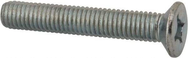 Value Collection - M8x1.25 Metric Coarse, 50mm OAL Phillips Drive Machine Screw - Flat Head, Grade 4.8 Steel, Zinc-Plated Finish, Without Washer - Industrial Tool & Supply