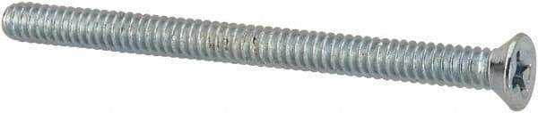 Value Collection - #4-40 UNC, 1-1/2" OAL Phillips Drive Machine Screw - Flat Head, Grade J82 Steel, Zinc-Plated Finish, Without Washer - Industrial Tool & Supply