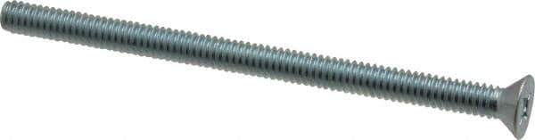 Value Collection - 1/4-20 UNC, 4" OAL Phillips Drive Machine Screw - Flat Head, Grade J82 Steel, Zinc-Plated Finish, Without Washer - Industrial Tool & Supply