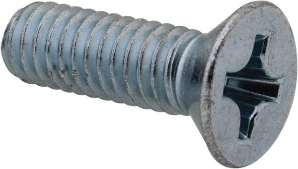 Value Collection - 5/16-18 UNC, 1" OAL Phillips Drive Machine Screw - Flat Head, Grade J82 Steel, Zinc-Plated Finish, Without Washer - Industrial Tool & Supply