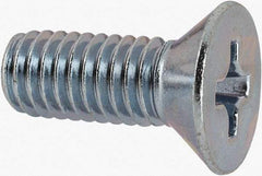 Value Collection - 3/8-16 UNC, 1" OAL Phillips Drive Machine Screw - Flat Head, Grade J82 Steel, Zinc-Plated Finish, Without Washer - Industrial Tool & Supply