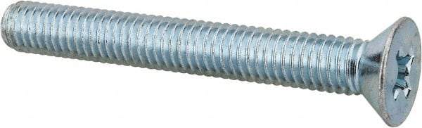 Value Collection - 3/8-16 UNC, 3" OAL Phillips Drive Machine Screw - Flat Head, Grade J82 Steel, Zinc-Plated Finish, Without Washer - Industrial Tool & Supply