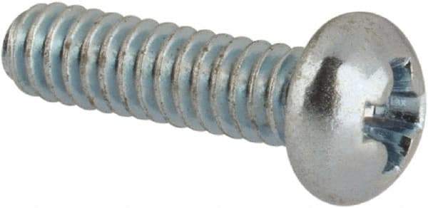 Value Collection - #2-56 UNC, 5/16" Length Under Head Phillips Drive Machine Screw - Round Head, Grade J82 Steel, Zinc-Plated Finish, Without Washer - Industrial Tool & Supply
