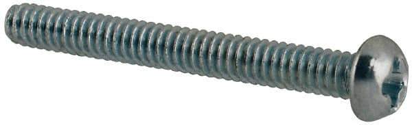 Value Collection - #2-56 UNC, 3/4" Length Under Head Phillips Drive Machine Screw - Round Head, Grade J82 Steel, Zinc-Plated Finish, Without Washer - Industrial Tool & Supply