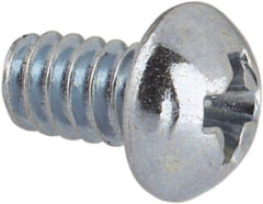 Value Collection - #4-40 UNC, 3/16" Length Under Head Phillips Drive Machine Screw - Round Head, Grade J82 Steel, Zinc-Plated Finish, Without Washer - Industrial Tool & Supply