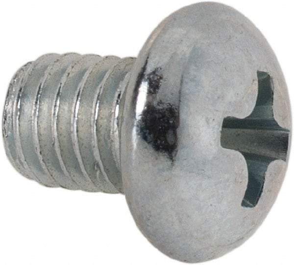 Value Collection - #10-32 UNF, 1/4" Length Under Head Phillips Drive Machine Screw - Round Head, Grade J82 Steel, Zinc-Plated Finish, Without Washer - Industrial Tool & Supply