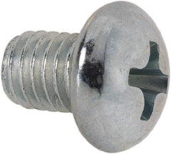Value Collection - #10-32 UNF, 1/4" Length Under Head Phillips Drive Machine Screw - Round Head, Grade J82 Steel, Zinc-Plated Finish, Without Washer - Industrial Tool & Supply