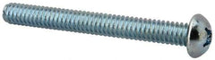 Value Collection - 1/4-20 UNC, 2-1/4" Length Under Head Phillips Drive Machine Screw - Round Head, Grade J82 Steel, Zinc-Plated Finish, Without Washer - Industrial Tool & Supply